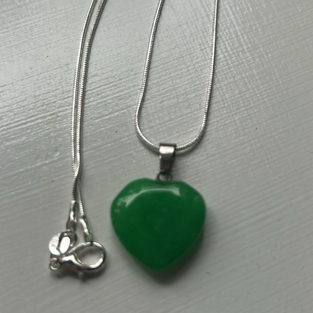 16 inch sterling silver chain with heart pendant